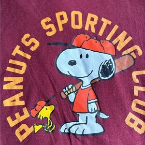 Peanuts Maroon Graphic Tee